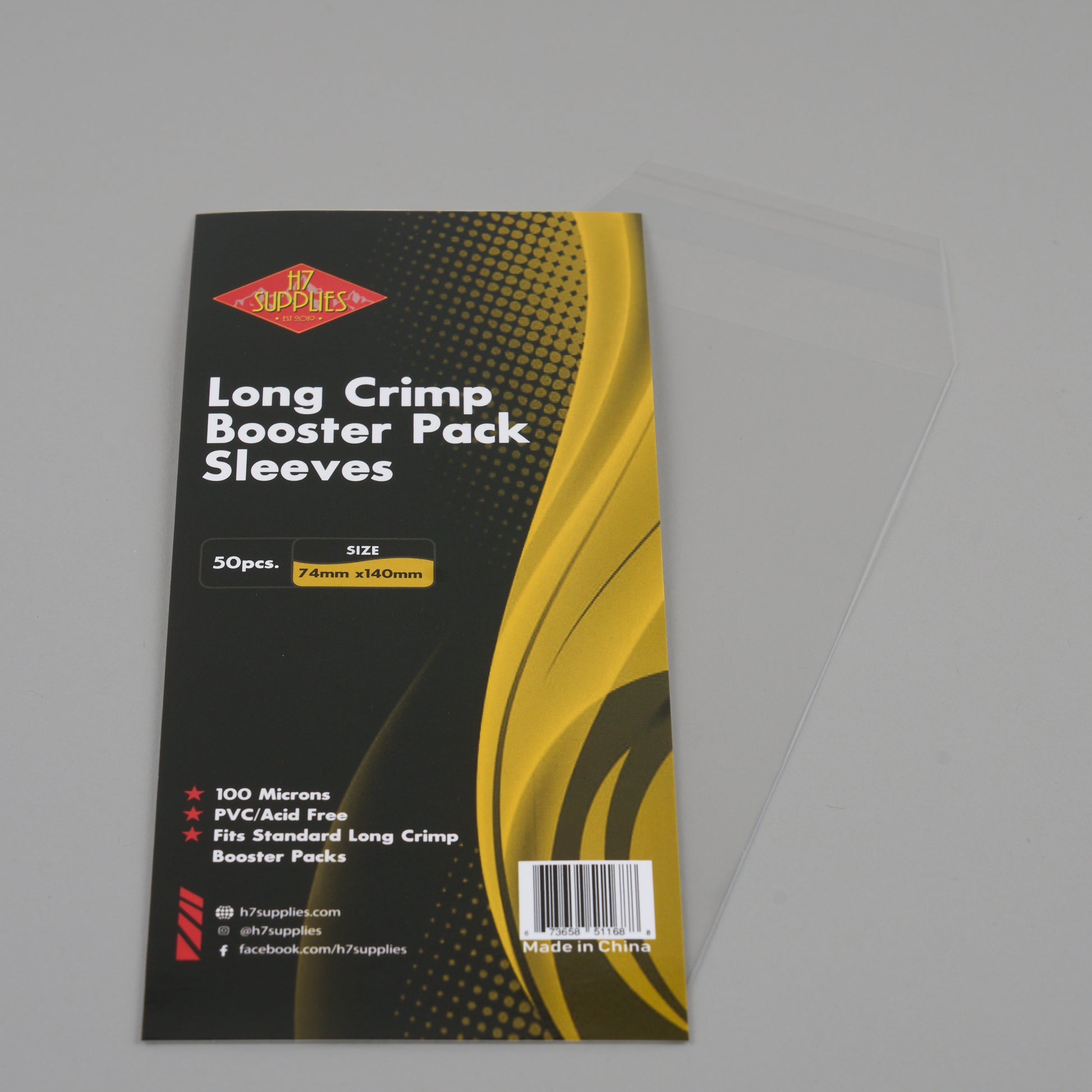 Long Crimp Booster Pack Sleeves H7 Supplies Long Crimp Booster Pack Sleeves H7 Supplies